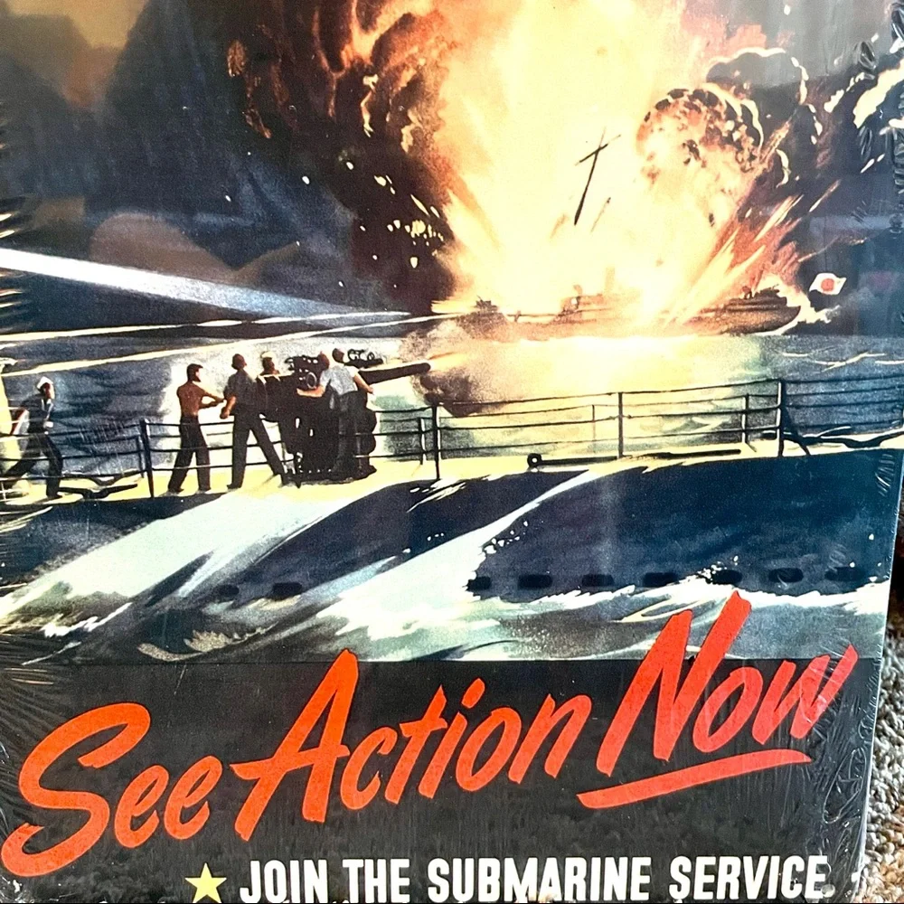 NEW Heavy Duty Steel See Action Now Join The Submarine Service Metal Sign